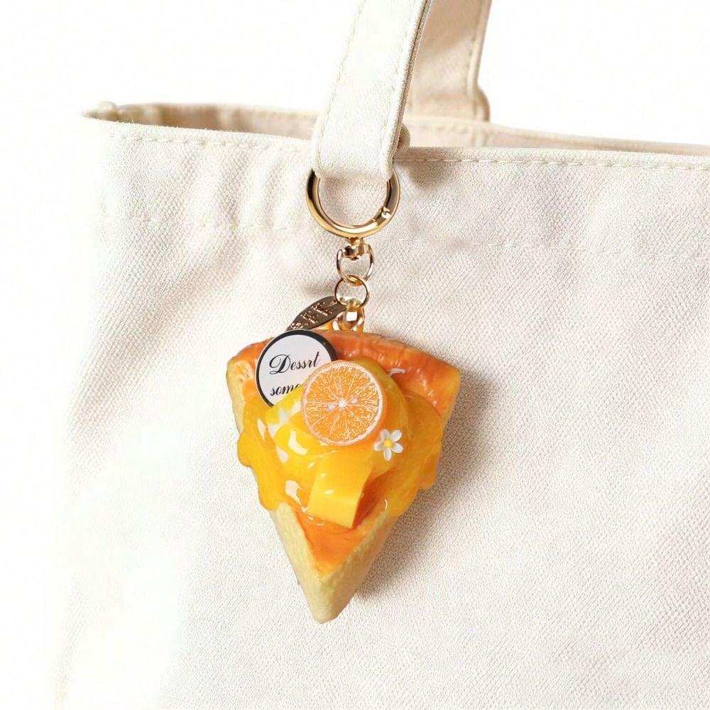 Slow Rebound Strawberry Mille-Crêpe Cake Keychain Simulation Food Shape Stress Toy Home Office
