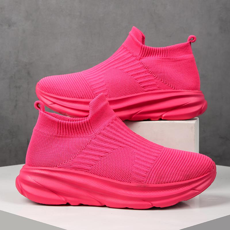 Men's Sports Shoes Mesh Breathable Soft-soled Casual Shoes Light Soft Running Shoes Non-slip Thick-soled Couple's Tennis Shoes