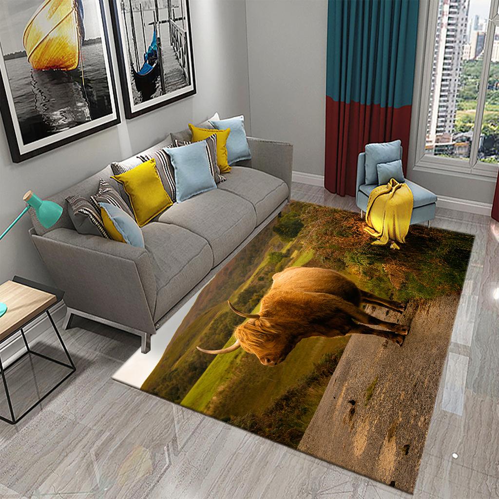 Yoga Mat Bedroom Living Room Decorative Door Mat Cute Cow Rug Farm Animal Rectangular Rug