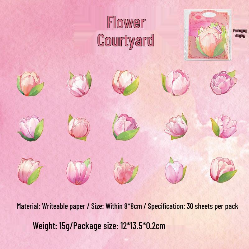 Yuxian Irregular Sticky Notes: Flower Wish Series for Bullet Journals and Memos.