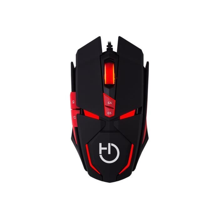 Souris laser filaire USB - HIDITEC - MICRURUS - Capteur Avago A9800 - 8100 ppp - Noir