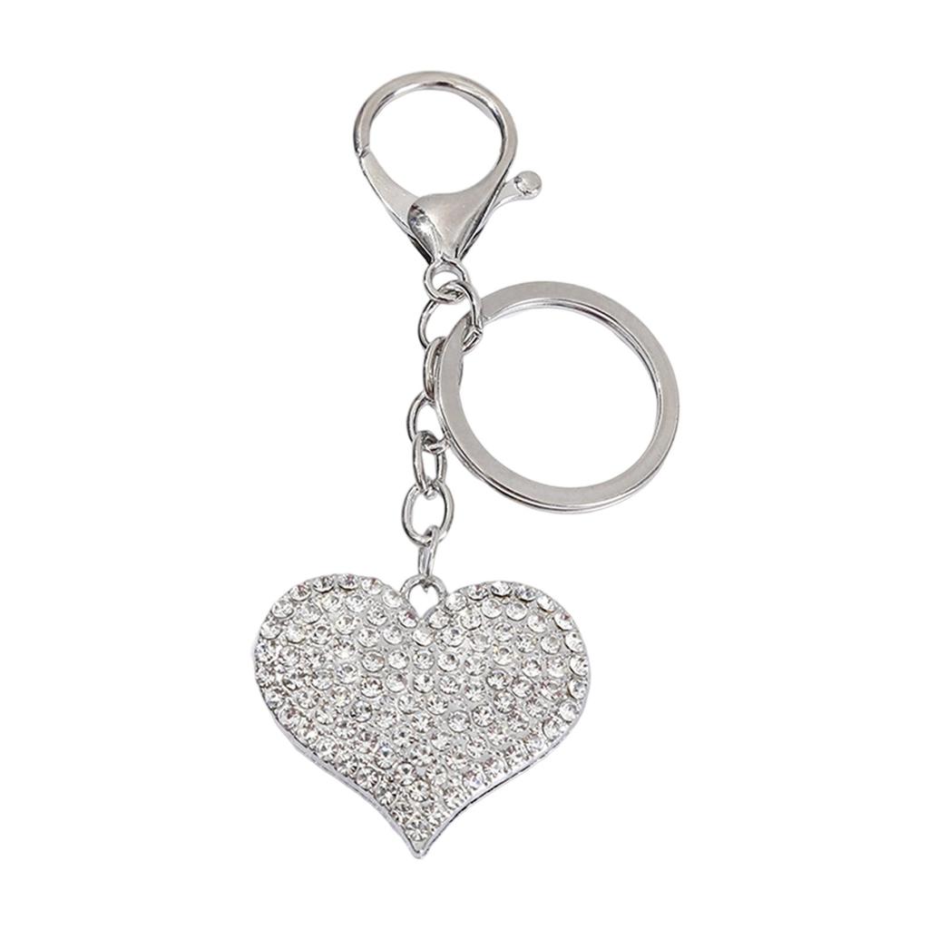 Fashion Heart Key Holder Rhinestoned Keyring Zinc Alloy Keychain Hanging Pendant Charm For Everyday Carry