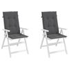 VidaXL Garden Chair Cushions High Back Set of 2 Anthracite 43177