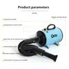 Pet Dog Hair Dryer Professional for Dogs Cat Grooming Warm Wind Adjustable Blow-Dryer with 3 Nozzles and Extendable Hose
