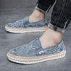 2024 Vintage Men Casual Shoes Summer Designer Men Canvas Shoes Breathable Slip On Loafers Mens Flats Driving Shoes