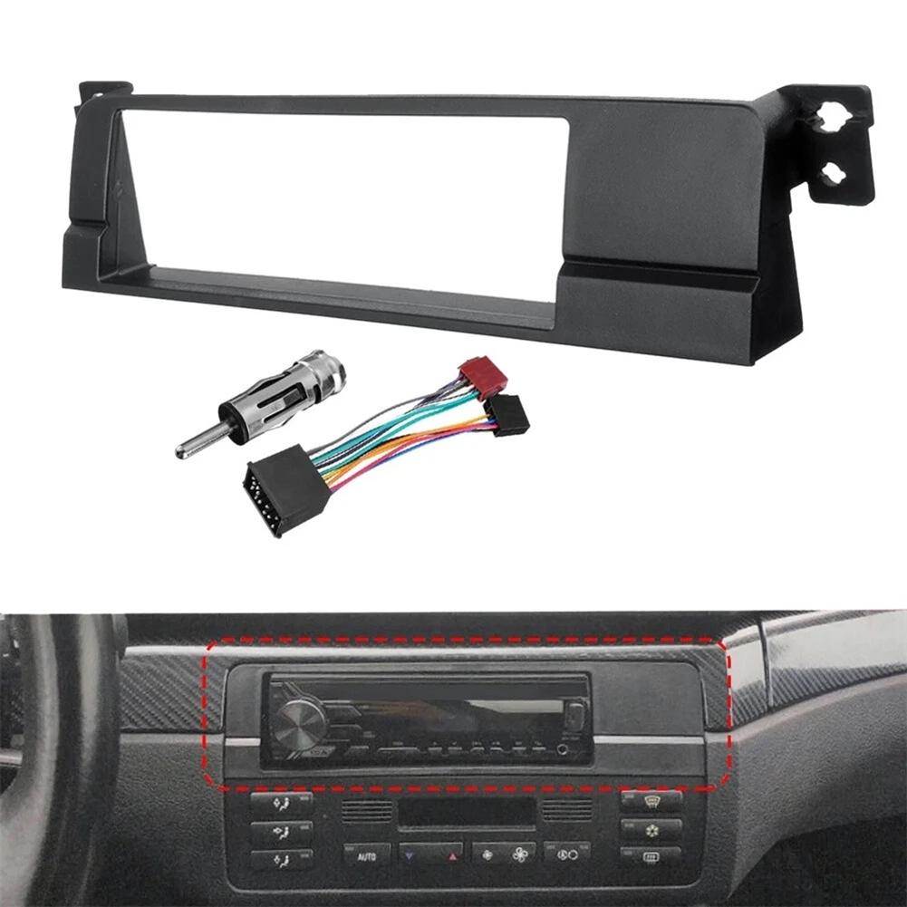 1 Din Radio Fascia Adaptor Panel W/Wiring Harness For BMW 3 Series E46 1998-2005 Audio Fitting Adaptor Dash Trim
