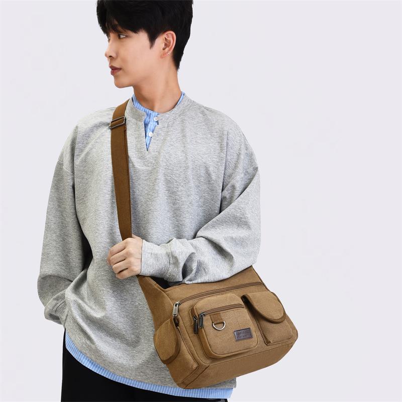 Men Canvas Shoulder Bags Casual Tote Travel Men's Crossbody Bag Luxury Messenger Bags Fashion High Quality Handbag