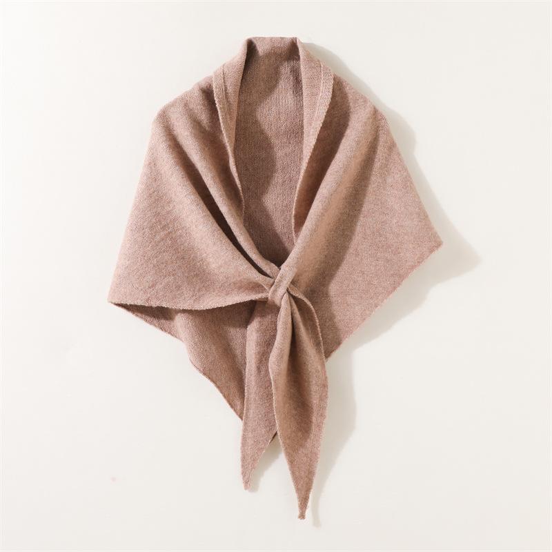 

Women Imitation Cashmere Scarf Shawl Winter Warm Soft Knitted Striped Triangle Fashion Bandana Lady Scarves Pashmina 174x115x73cm