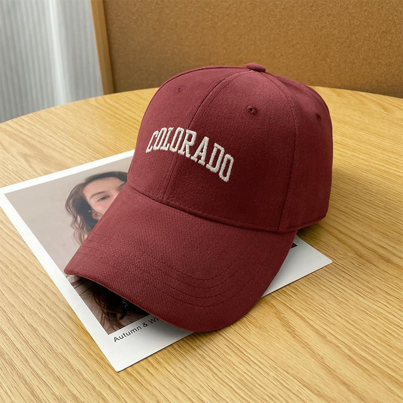 Color Solid Simple Letter Embroidery Women Summer Casual Sunshade Cap Baseball