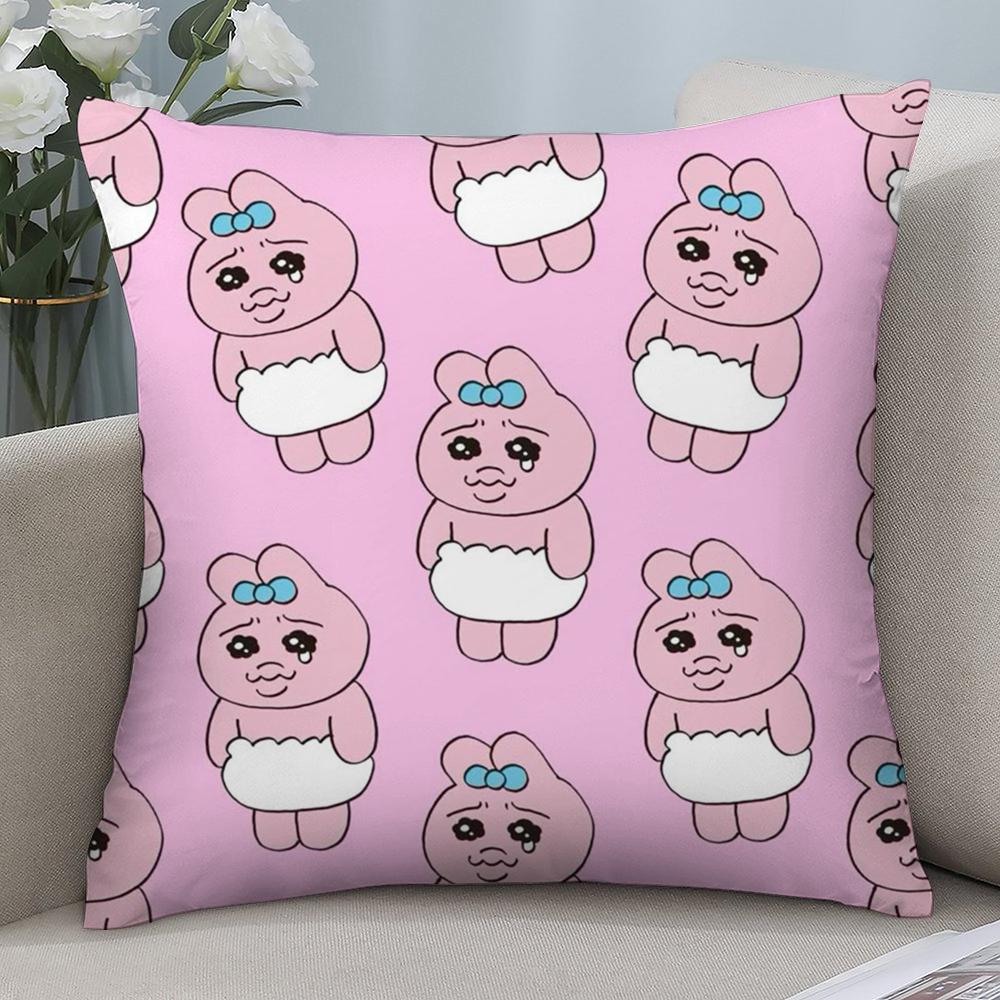 Kawaii O-Opanchu Usagi Pillow Case Short Plush Sofa Decorative Gift Home Double-sided Printing Cushion