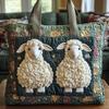 Women's Fashion Lamb Print Handbag Shoulder Bag Oxford Cloth Tote Bag