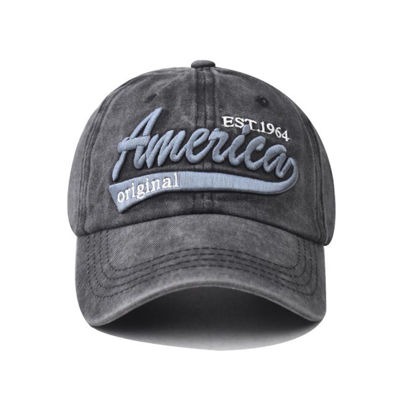 Cotton flag baseball cap washed America embroidered baseball cap foreign trade Europe and the United States independence day cap