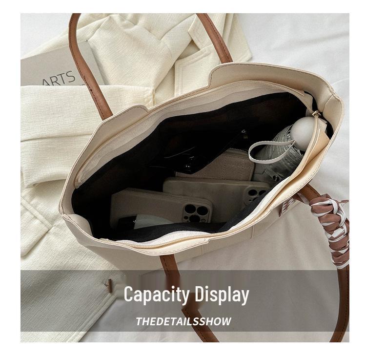Autumn 2023 Women's Large-Capacity Versatile Tote Bag - Simple, Fashionable Shoulder Bag for Everyday Commute