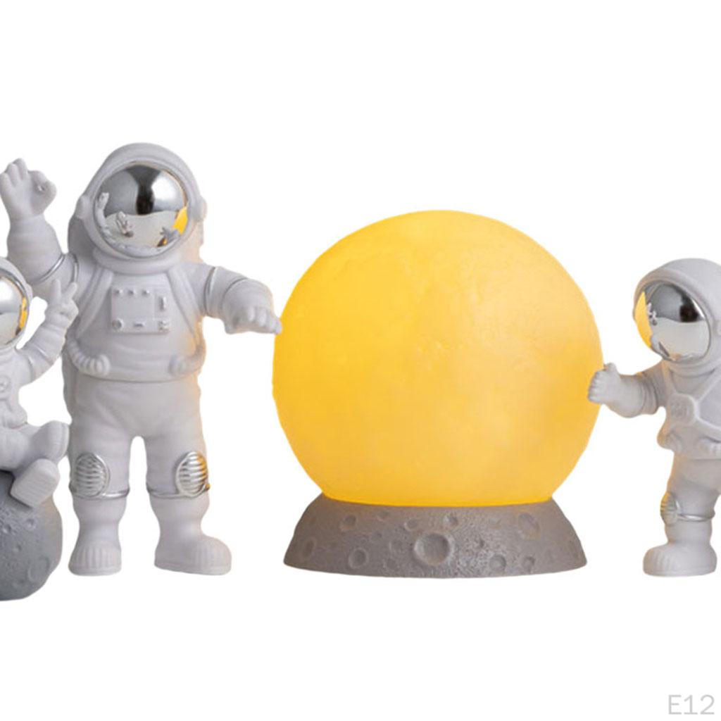 4 Pcs Cute Astronaut Statue PVC Ornament Fireplace Figurine Decoration Sculpture Home
