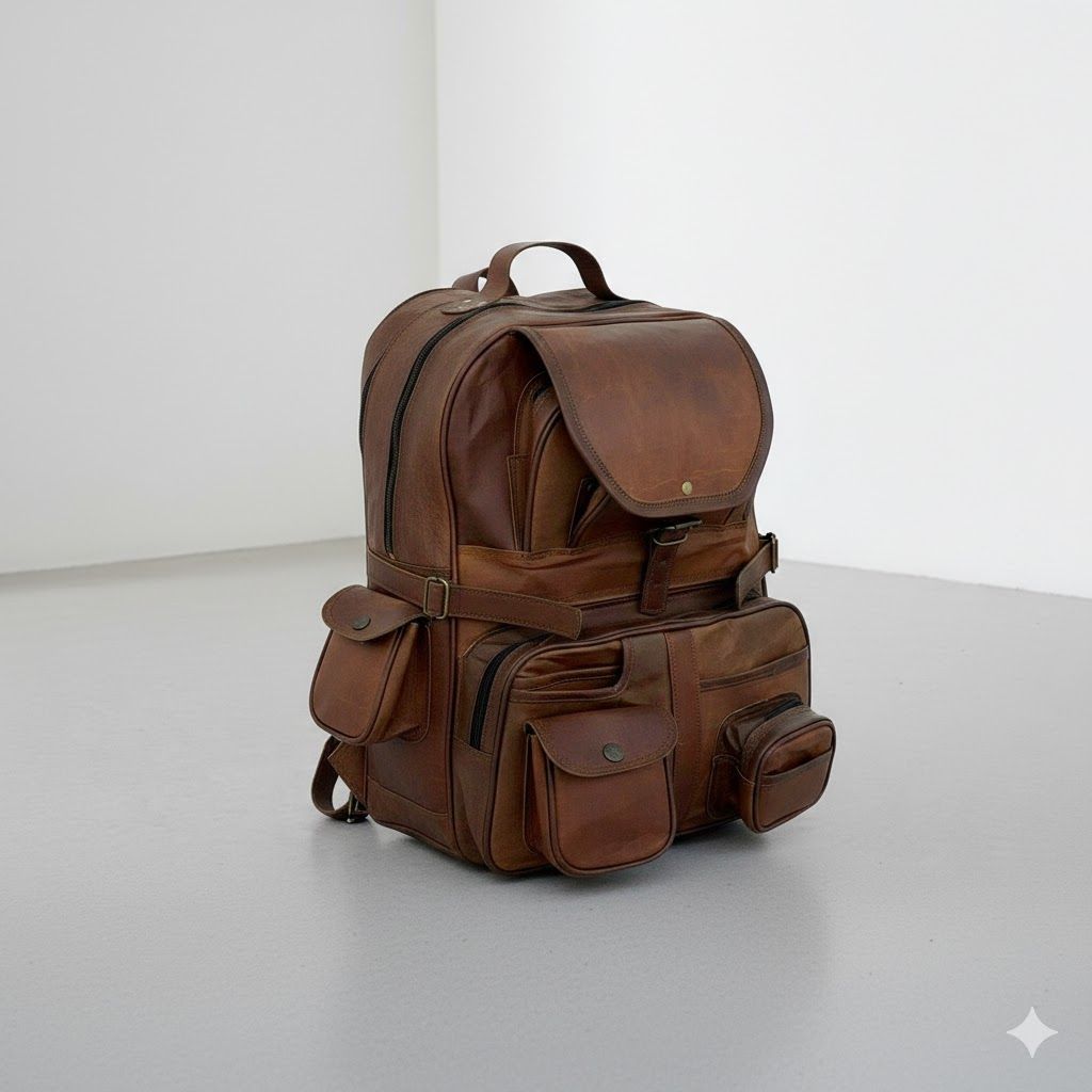 Umweltfreundlicher, luxuriöser Vintage-Lederrucksack für Herren, Schultertasche, Aktentasche