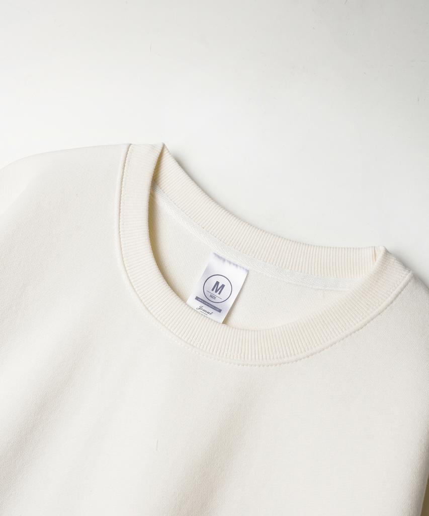 JEMUT Day Cut Crop Oversized Sweatshirt Cream Kjmt2648