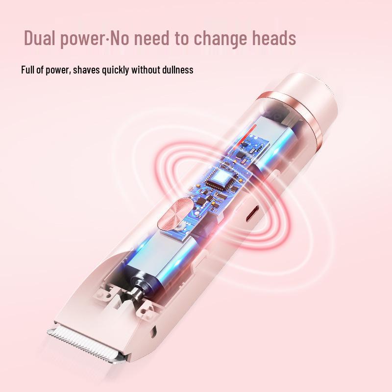 Double-Head Electric Epilator - Women's Intimate Shaver for Pubic Hair Removal