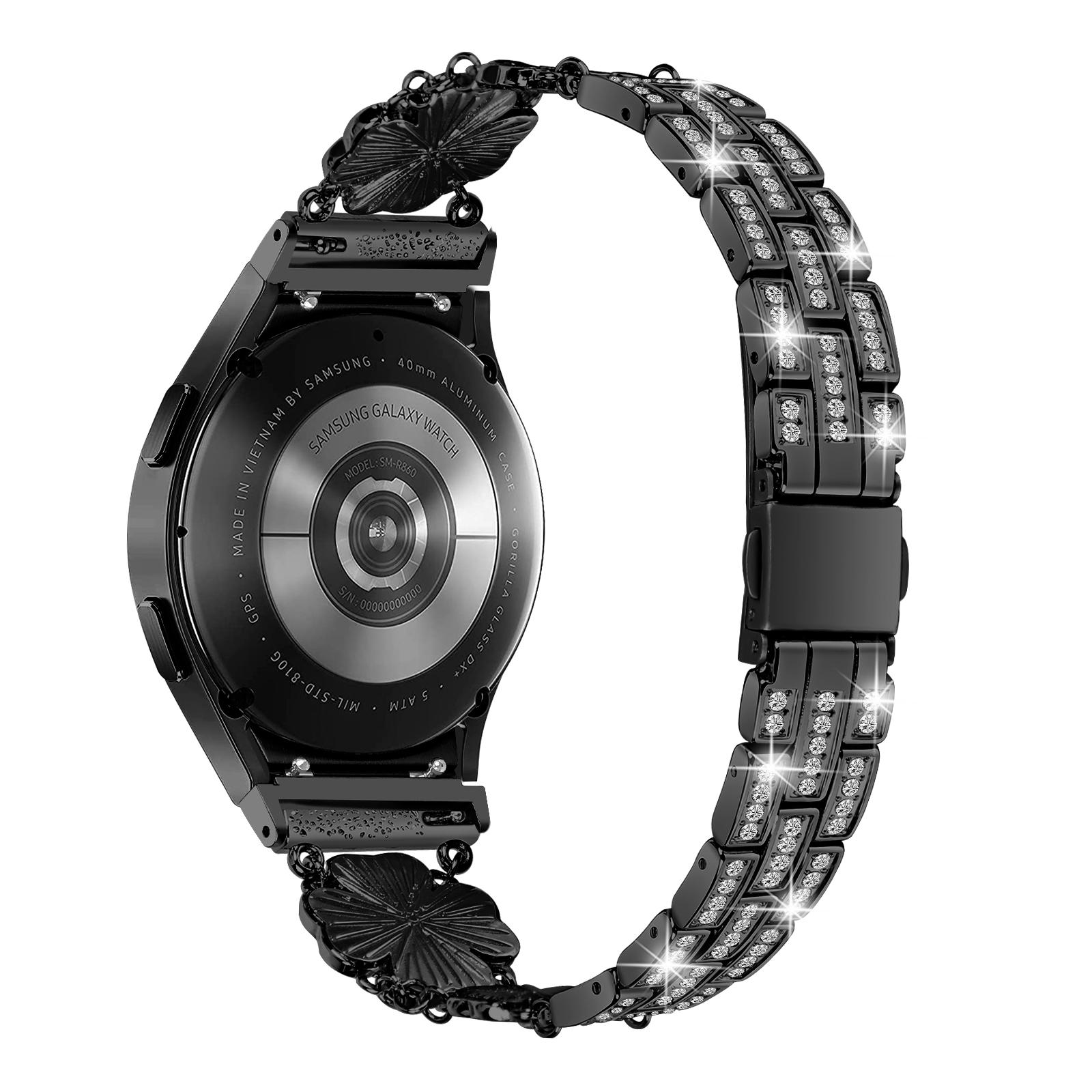 

For Samsung Galaxy Watch6 40mm 44mm/Watch6 Classic 43mm 47mm/Watch 5 40mm 44mm/5 Pro 45mm Watch Band with Connector Black