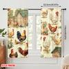 2pcs  2D Plane Printing Print Curtains Farmyard Fowls Versatile Polyester Fabric (without Rod) Decorations Outdoor for Bedroom