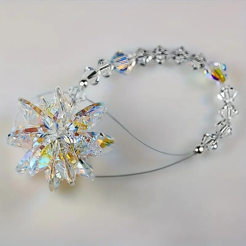 

1pc Crystal Snow trap, stained glass car suspension decoration, suitable for restaurants, cafes, home decoration accessories