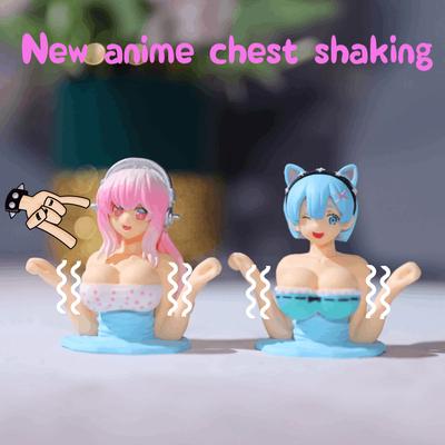 New Anime Car Sticker Chest Shaking Ornament Car Interior Motorcycle Bicycle Car Toys Boobs Decoration Stickers Car