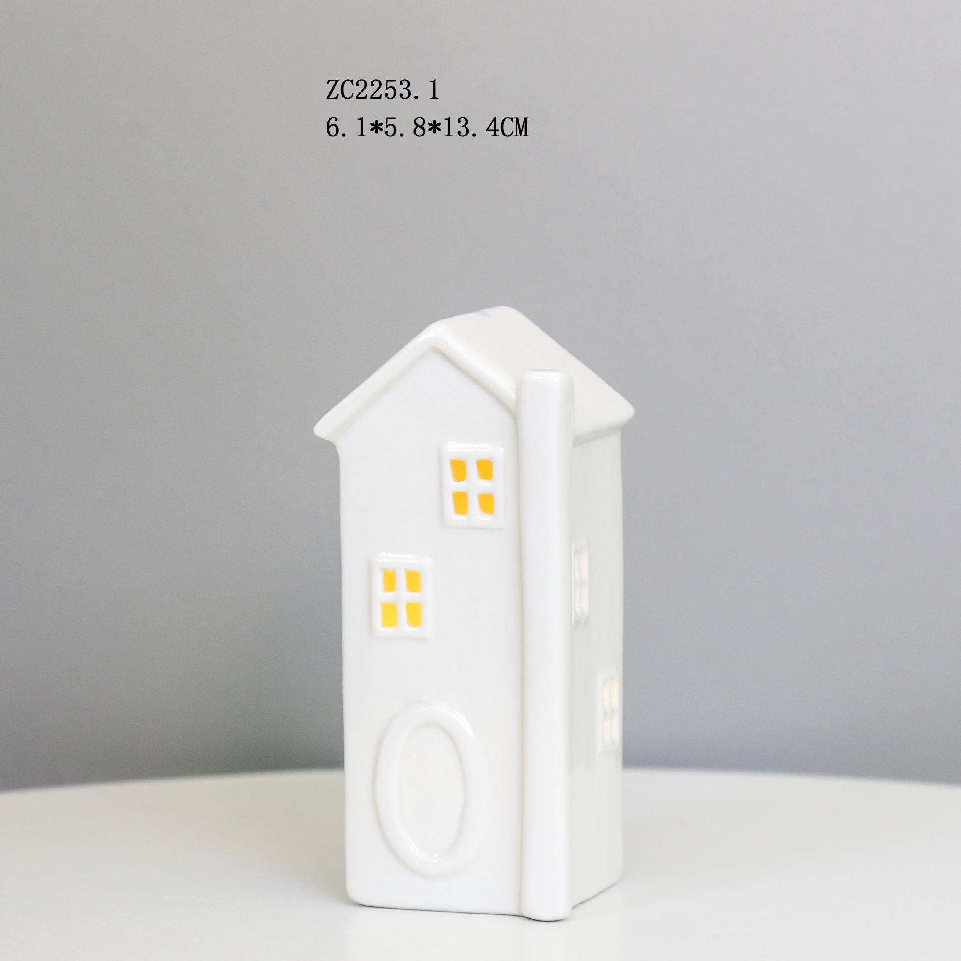 

Керамическое рождественское светодиодное украшение в скандинавском стиле для домашнего декора Glazed White