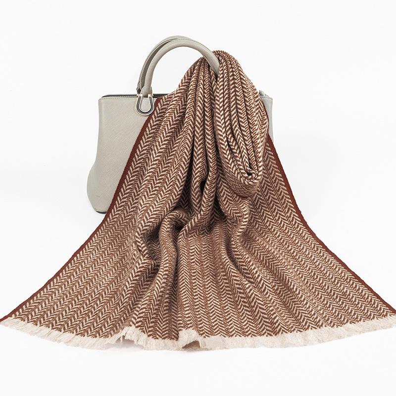 

Pure wool scarf women s autumn and winter thickened warm shawl scarf