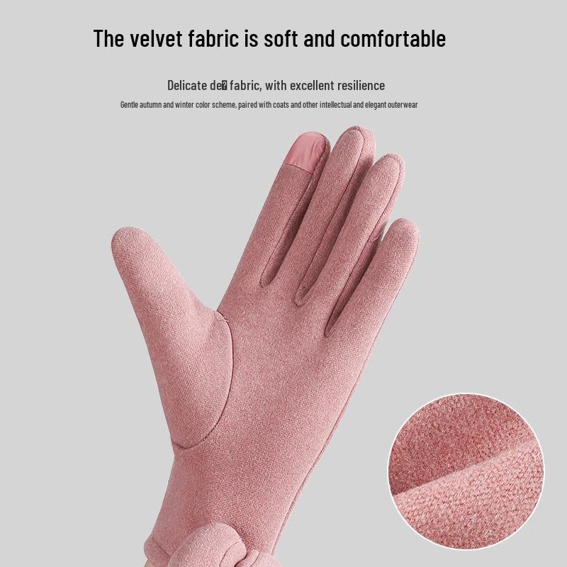 Women's Winter Windproof Touchscreen Non-slip Gloves for Outdoor Riding