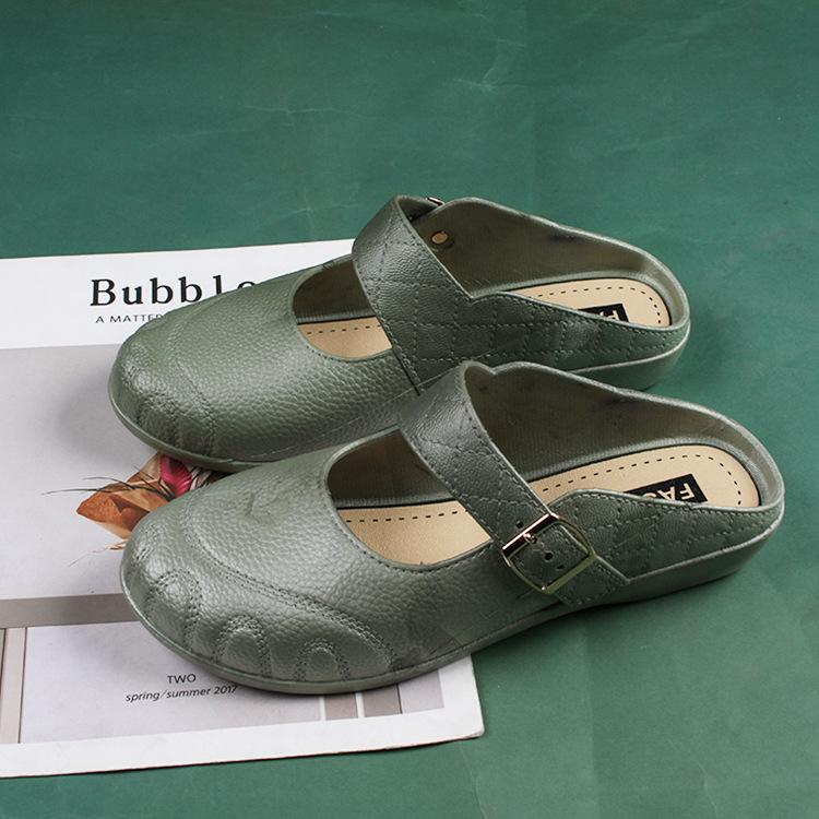 Yuzhihao Women s Fashionable Shallow-Cut Head-Covering Flat Half-Slippers Sandals 38