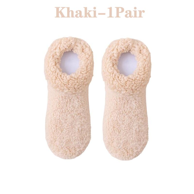 Women  Thickened  Winter Socks with Fleece Lining  Anti-Slip Soft  Short Home  Socks for  Warmth and Comfort In Cold Weather
