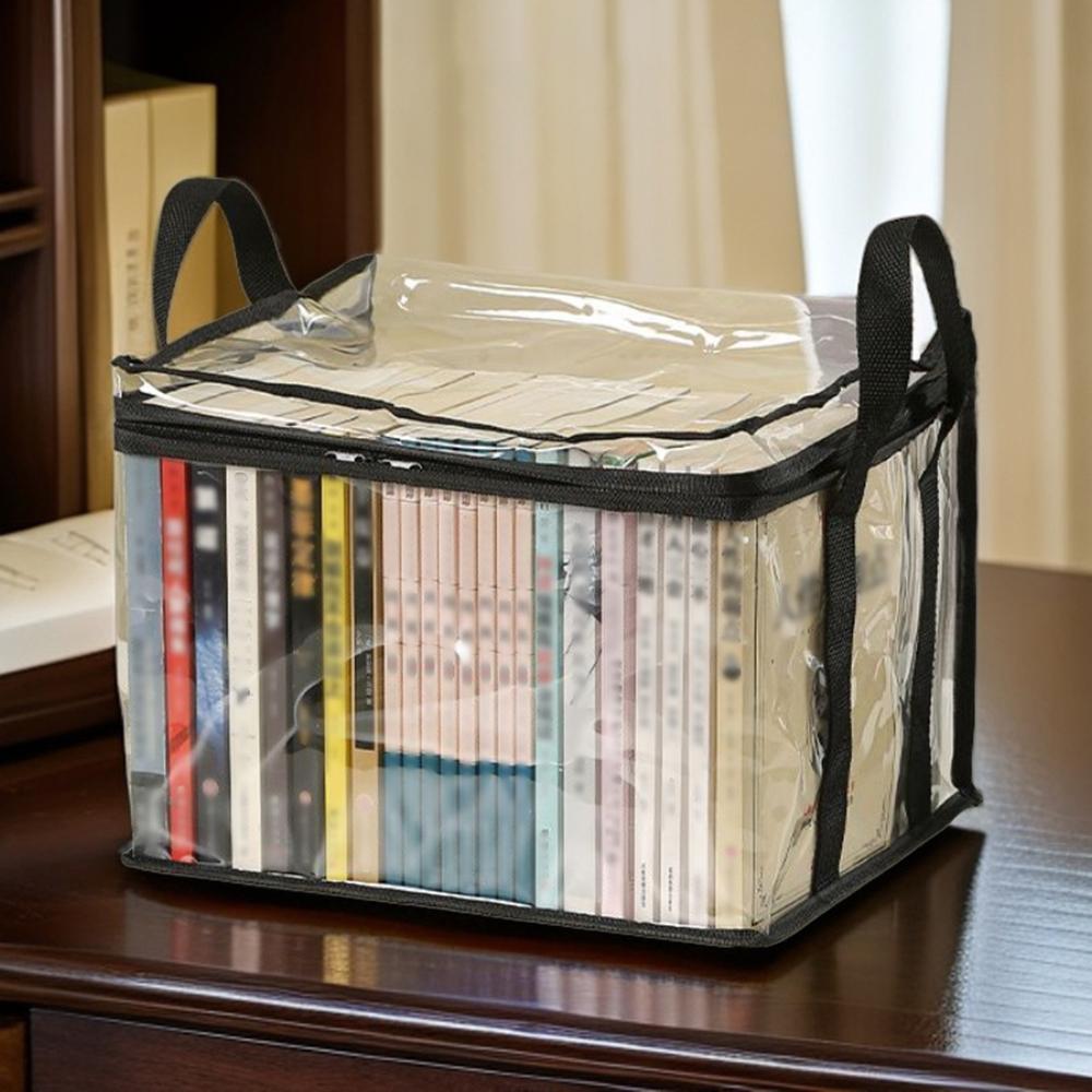 1PC Foldable Portable Book Storage Box Student Storage Bag Hd Transparent Large Capacity Workbook Storage Box