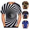 Funny 3d Hypnosis Tshirt Men Women Colorful Print Casual Short Tee Sleeve
