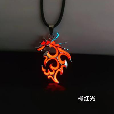 Glow-in-the-Dark Flame Dragon Necklace Long-Length Necklace Accessory Luminous Dragon Short-Length Necklace