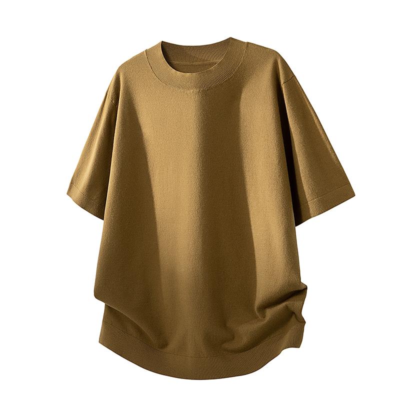 Short-sleeved Sweater Men's T-shirt Men's Round Neck Minimalist Casual Short-sleeved Men's Comfortable Nylon Cotton T-shirt