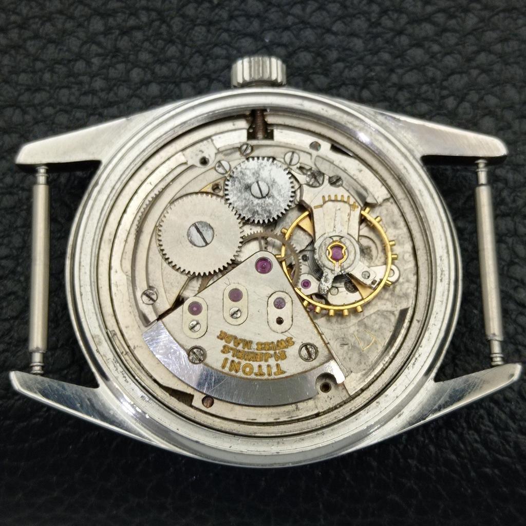 USED TITONI AIRMASTER TITOFLEX SWISS MENS TURQUOISE BLUE DIAL WATCH a432180-2 R110-a432180