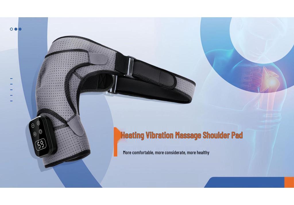 Electric Heating Massage Shoulder & Knee Pad with Adjustable Vibration and Heat Compress