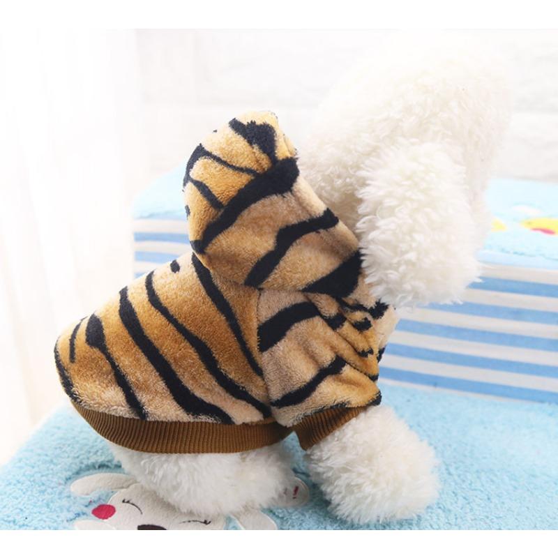 Autumn and Winter New Flannel Button Style Tiger Cat Transformation Costume Pet Dog, Cat Clothes, Dog Supplies Sweater