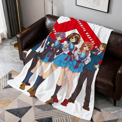 Anime The m-Melancholy of Haruhi Suzumiya Soft Warm Plush Blanket Dormitory Sofa Living Room Pet Hogar Bedroom Gift Home Flannel