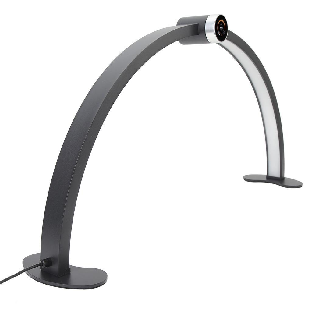 Half Moon Desk Lamp 27 Inch 40W 3000 to 6000K Dimmable Half Moon Nail Light with LED Clock Display for Lash Extension Skincare