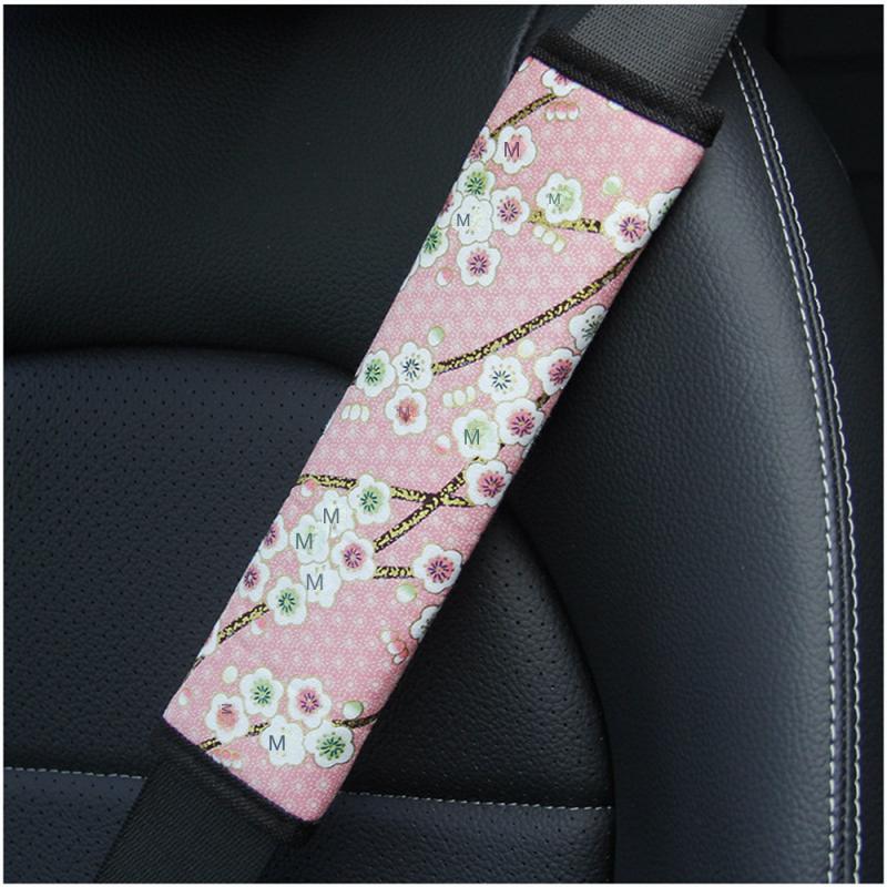 1/2PCS 6.5X23cm Car Truck Universal Safety Belt Covers Car Seat Shoulder Strap Pad Cushion Protection Flower Padding Auto