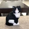 Simulated Kitten Squatting Cat Fur Craft, Zodiac Animal Figurine Toy for Dogs, Cats, and Rabbits.