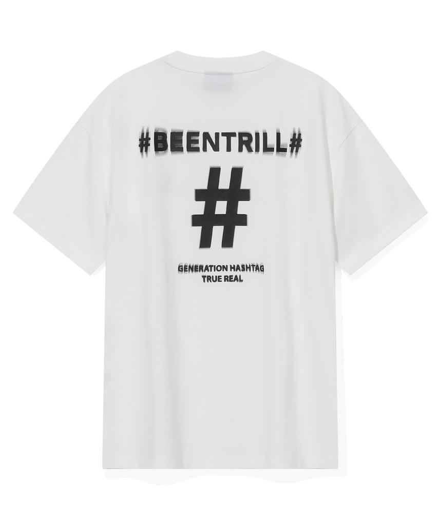 BEENTRILL Shake Hashtag Comfort Fit T-Shirt (Off-White)