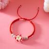 Flower Bracelet Handmade Soft Clay Woven Jewelry Adjustable Tropical Plumeria Wristband Bohemian Beach Party Accessories