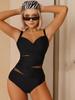 Sommerurlaub Schwarz Sexy Schlank Neckholder Badeanzug Damen Bademode Rückenfrei Strandparty Einteiliger Badeanzug Damen Mode Design Urlaub Body Badeanzug