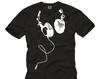 Cool Music T-Shirt for Men with HEADPHONES Print Black/white S-XXXXXL