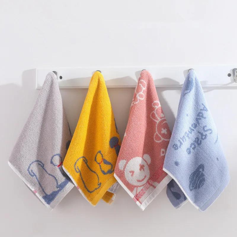 1Pc 25x50cm 100% Cotton Absorbent Soft Children Kids Hand Face Towel Cartoon Animal Prined Bathroom Washcloth