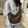 Leopardenmuster Leinwand Knödeltasche, Sportlicher Stil, Lässige und Vielseitige Beliebte Stofftasche, Tragbare und Modische Einzel-Schulter Crossbody-Tasche