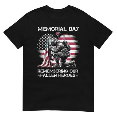 Memorial Day Remembering Our Fallen Heroes Patriotic Us Flag TShirt