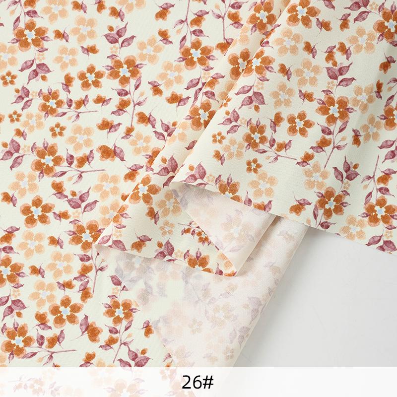 150x50cm/150x200cm Soft Floral Printed Chiffon Fabric For Summer Women's Dresses Children's Clothing Handmade DIY Fabric TJ7500