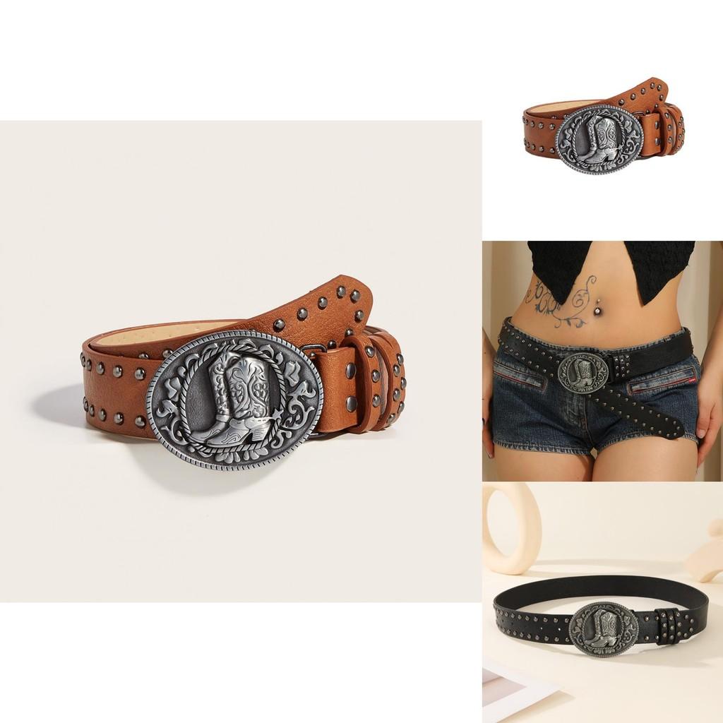 Casual Punk Pu Belt With Metal Snap Closure And Unique Design For Street Fashion